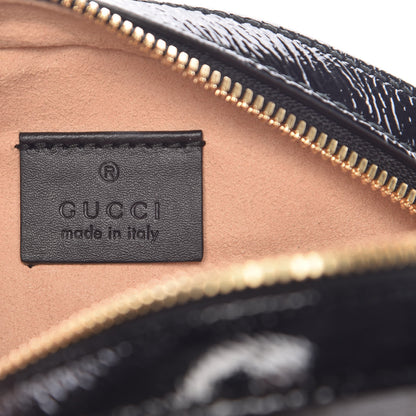 Gucci Suede Patent Web Mini Ophidia Round Shoulder Bag Black 6 of 9