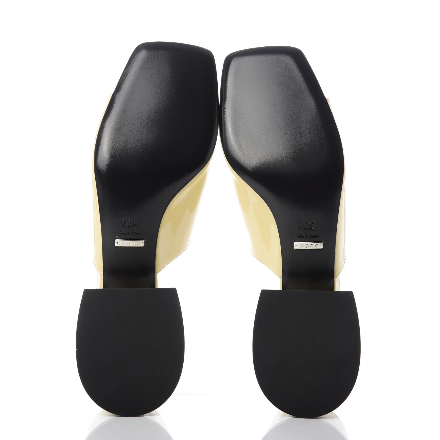 Gucci Patent Lexi Horsebit Mid-Heel Slide Sandals 39.5 Burro 5 of 13