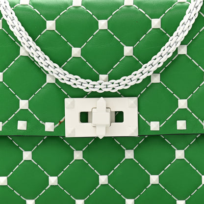 Valentino Garavani Lambskin Free Rockstud Spike Wallet On Chain Peppermint 9 of 12