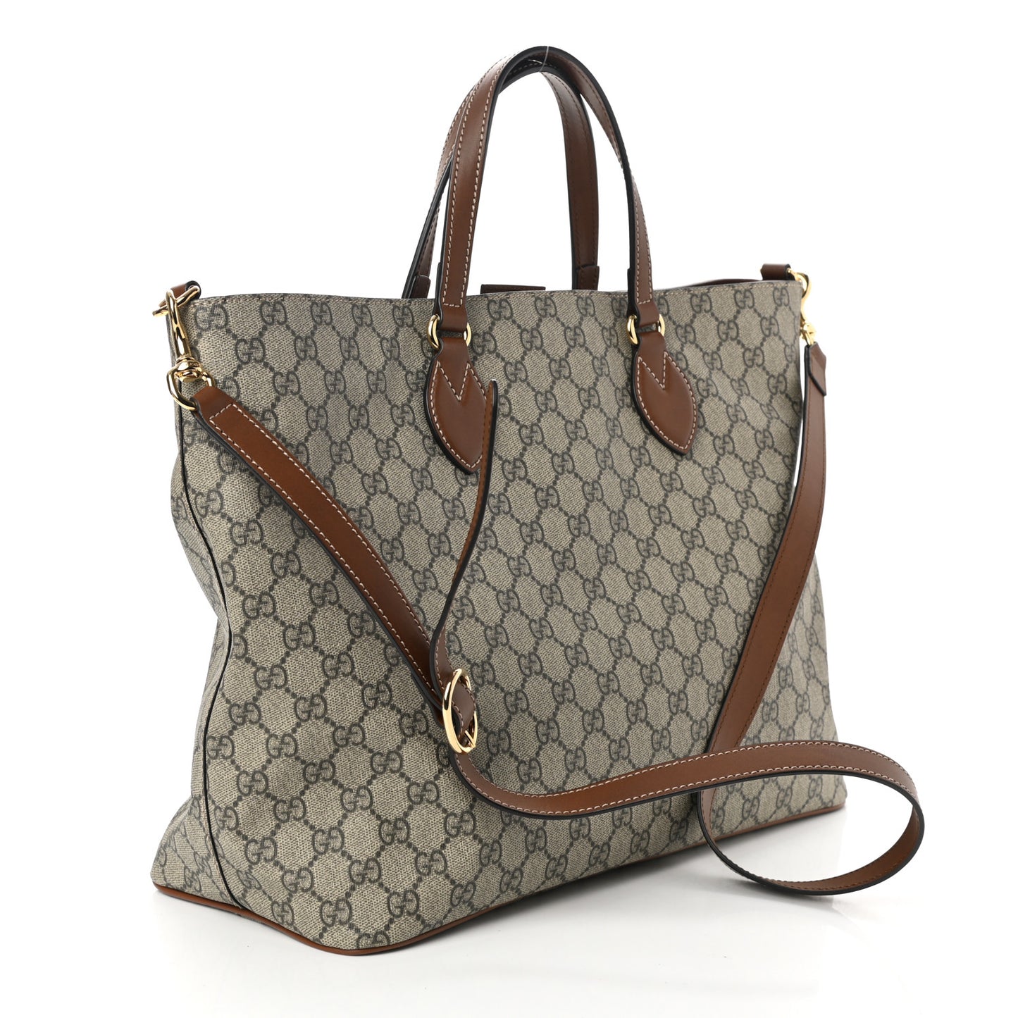 Soft GG Supreme Monogram Medium Crossbody Tote Beige Cuir