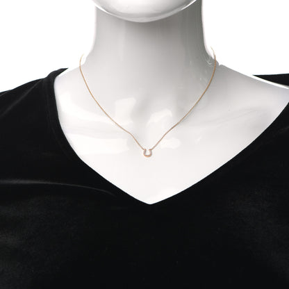 Tiffany 18K Rose Gold Diamond Mini Metro Horseshoe Pendant Necklace 2 of 5