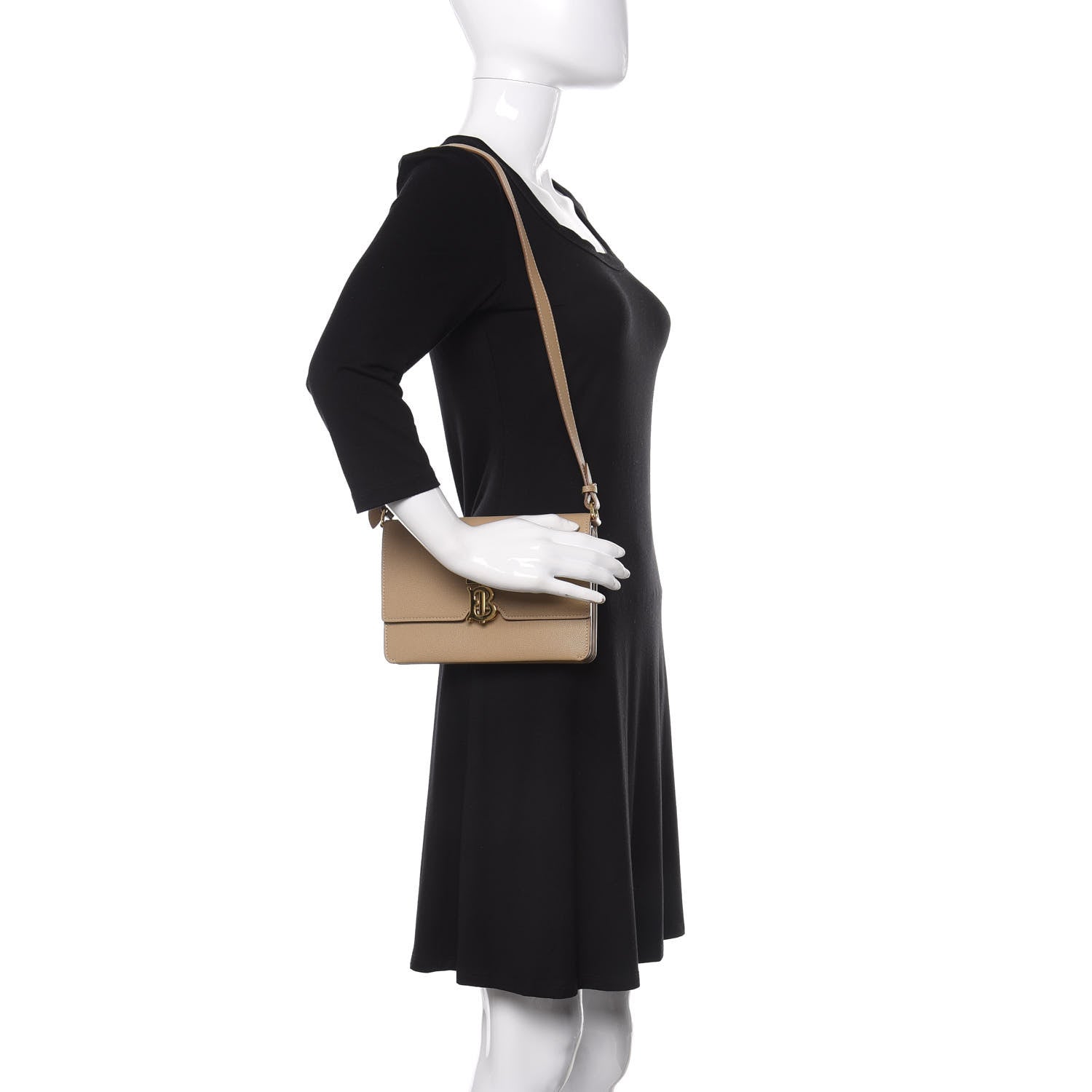 Burberry Grained Calfskin Albion TB Bag Archive Beige 2 of 10