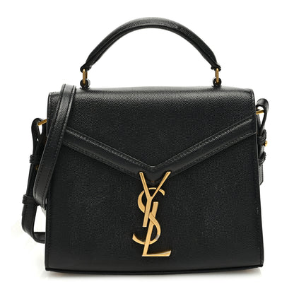 Saint Laurent Grain de Poudre Mini Classic Monogram Cassandra Top Handle Black Rouge Legion 1 of 11