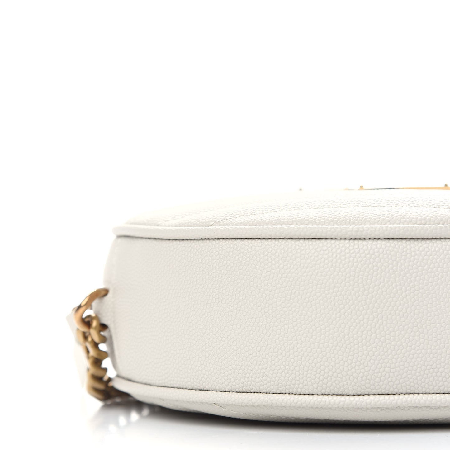 Grain De Poudre Matelasse Chevron Quilted Round Vinyle Camera Bag Crema Soft