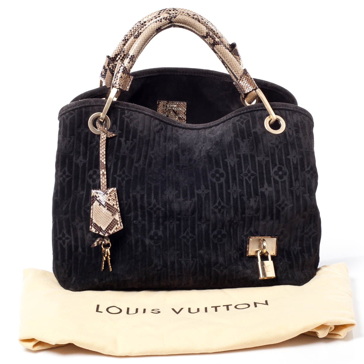 Louis Vuitton Suede Python Monogram Whisper PM Kohl 9 of 9