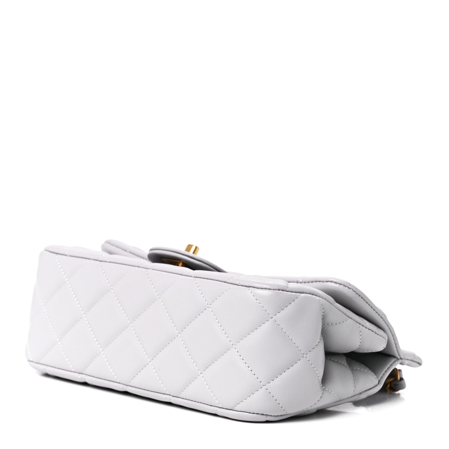 Chanel Calfskin Quilted Small Lady Handle Clutch With Chain Grey 10 of 13