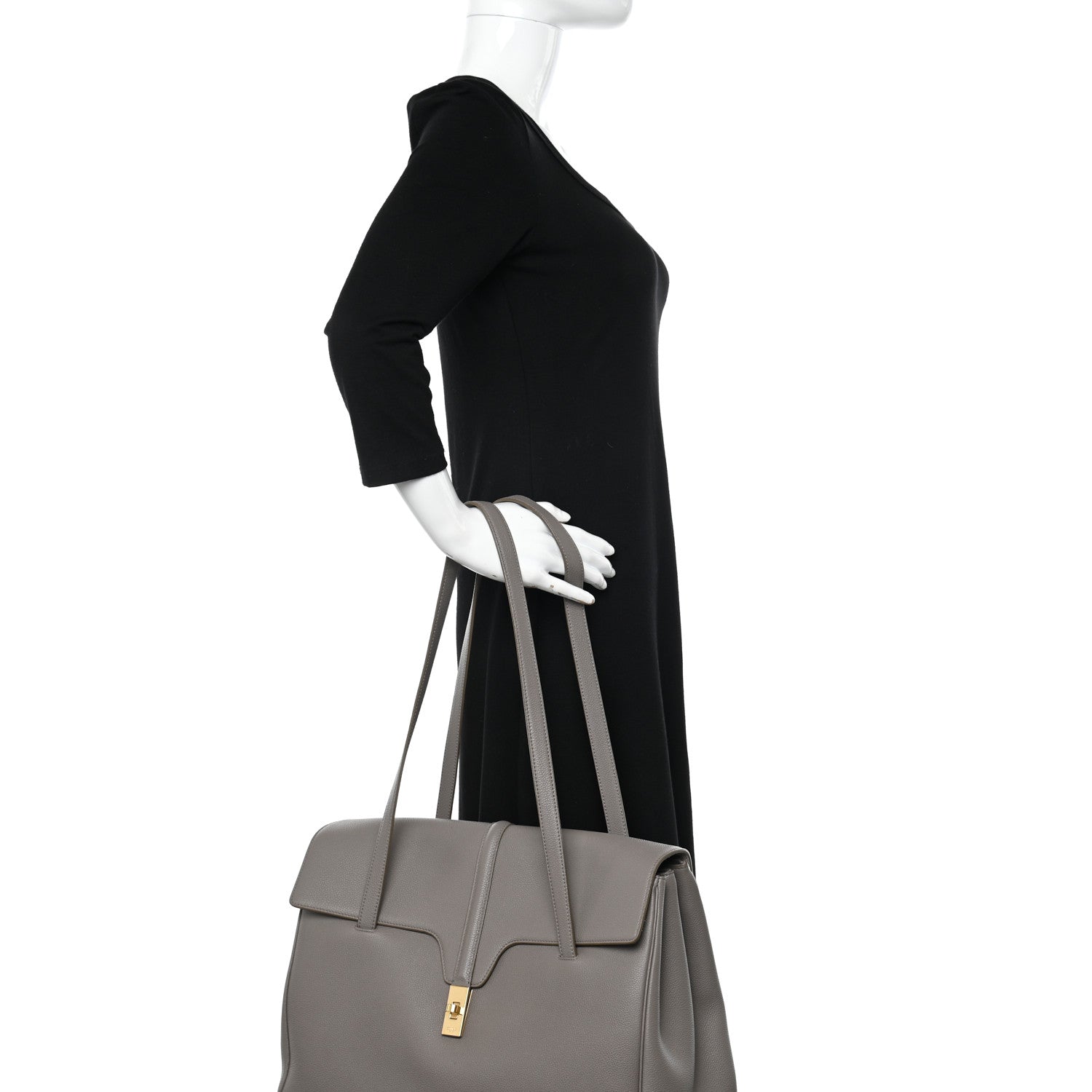 Celine Supple Grained Calfskin Large Soft 16 Bag Pebble 2 of 12