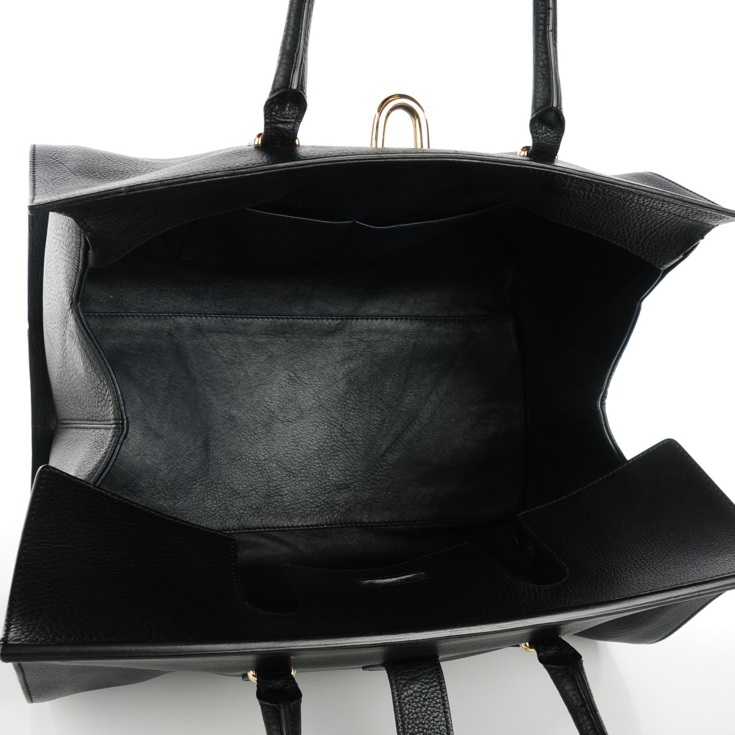 Balenciaga Grained Calfskin M Tube Round Tote Black 5 of 7