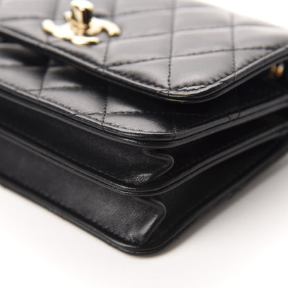 Chanel Lambskin Quilted Mini Trendy CC Wallet On Chain WOC Black 7 of 11