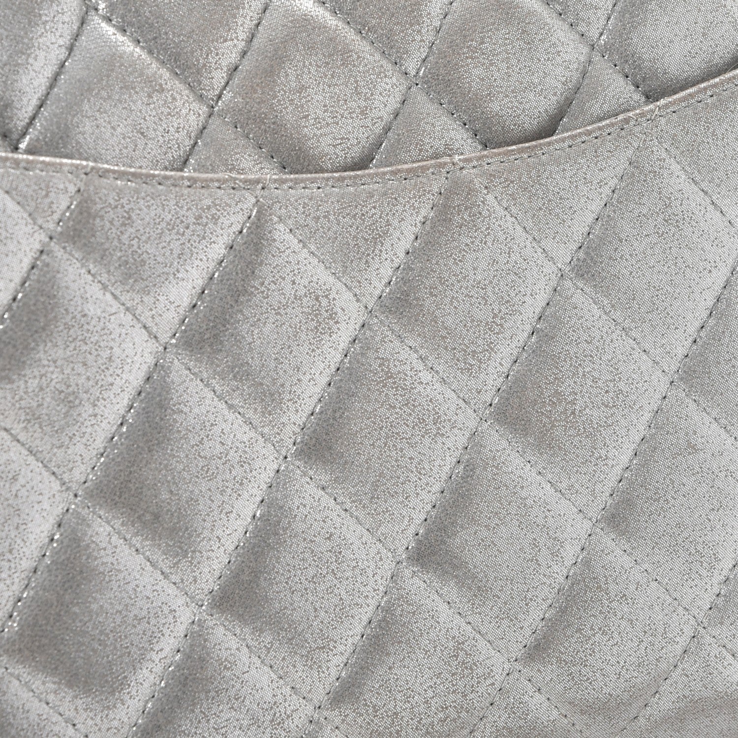 Chanel Iridescent Calfskin Clutch With Chain Flap Silver 12 of 14