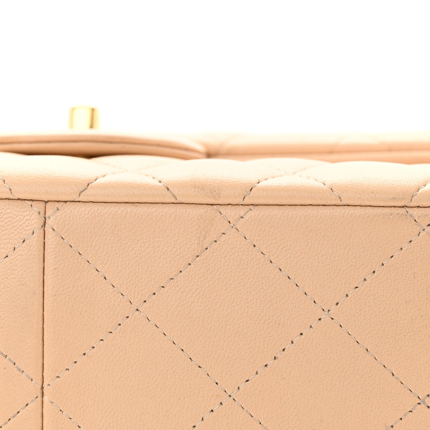 Chanel Lambskin Quilted Jumbo Double Flap Beige 20 of 21
