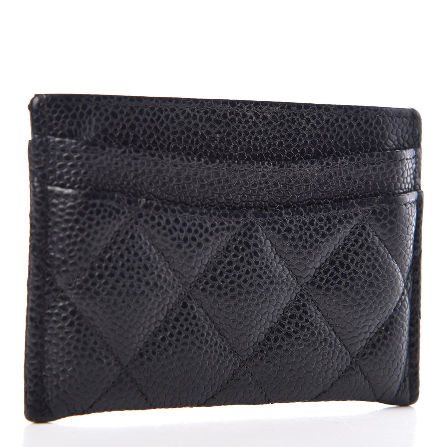 Caviar Quilted Card Holder Black