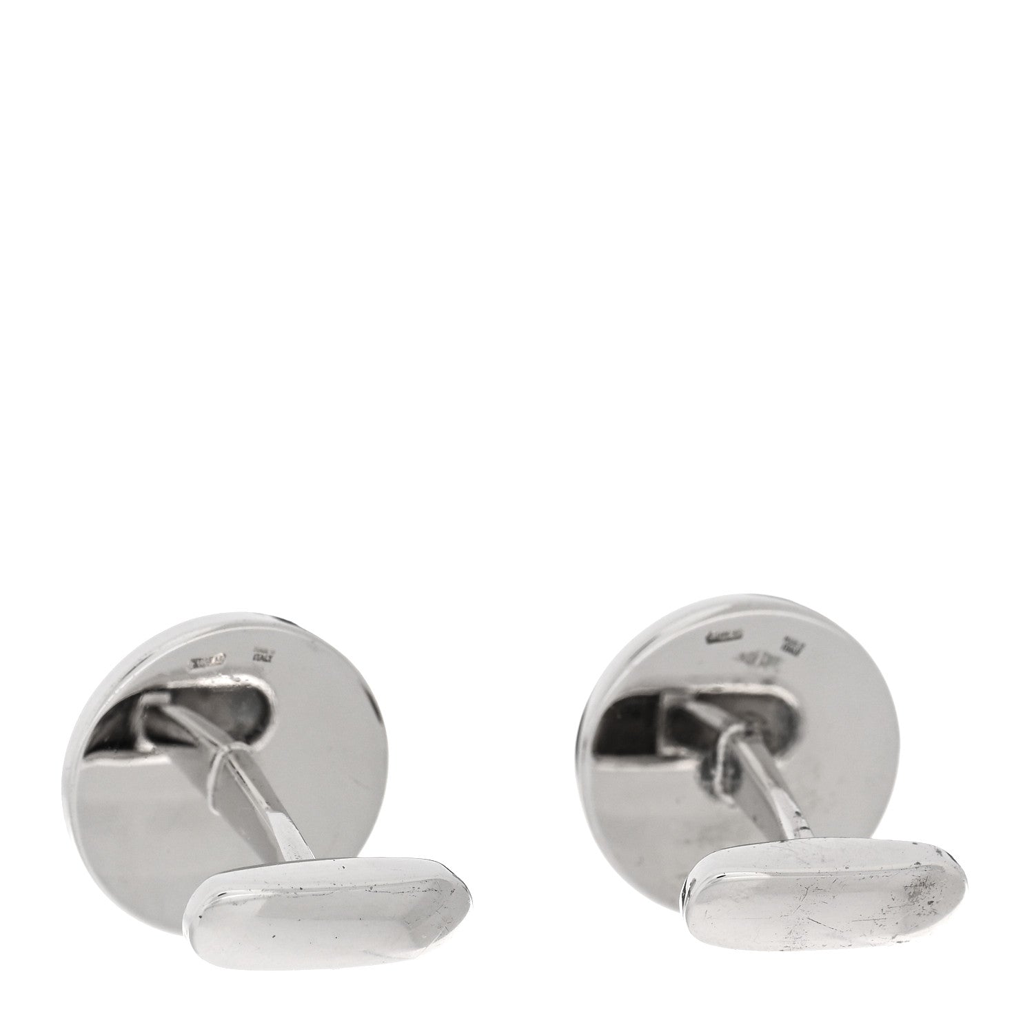 Bulgari Sterling Silver Black Onyx Cufflinks 3 of 4