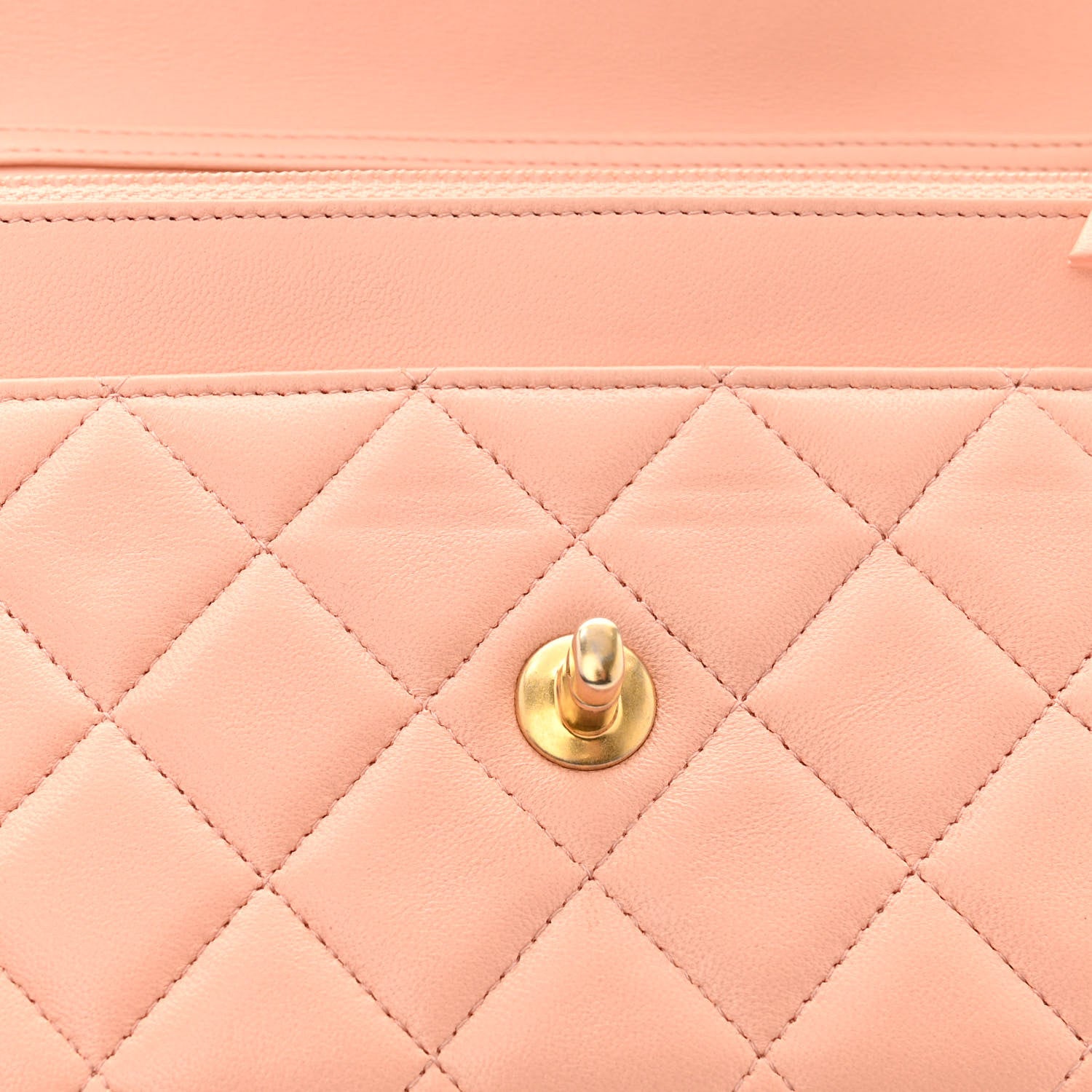Chanel Lambskin Quilted Pearl Crush Wallet on Chain WOC Light Orange 14 of 14