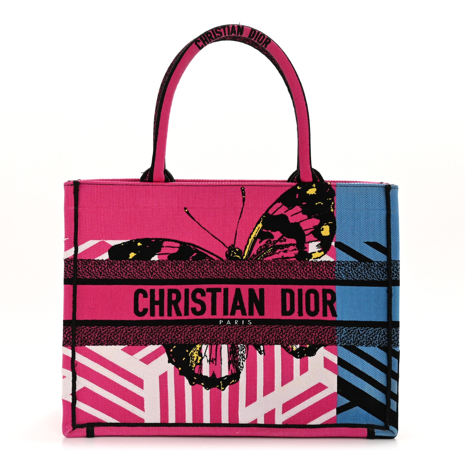 Christian Dior Canvas Embroidered Medium Jungle Pop Book Tote Fuchsia Multicolor 1 of 13