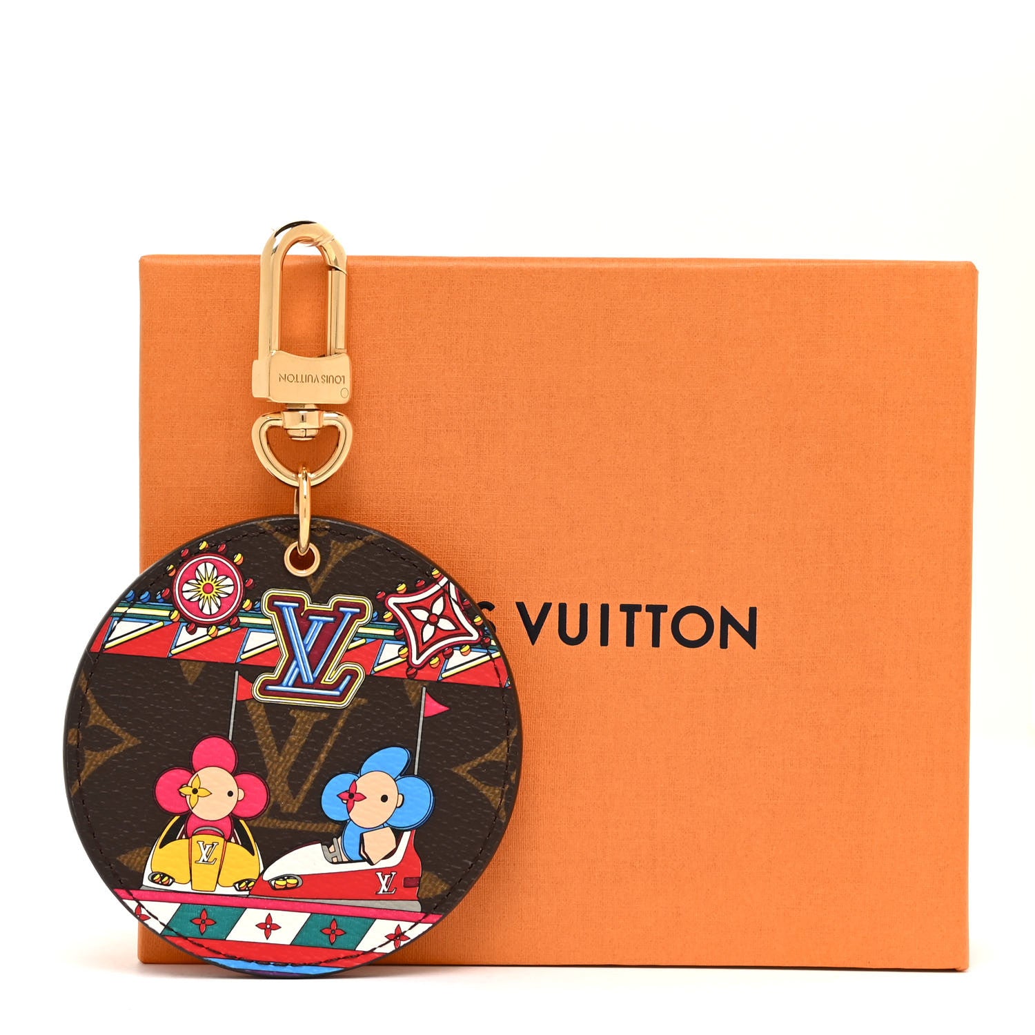 Louis Vuitton Monogram 2020 Christmas Animation Bumper Cars Bag Charm Key Ring Coquelicot 7 of 7