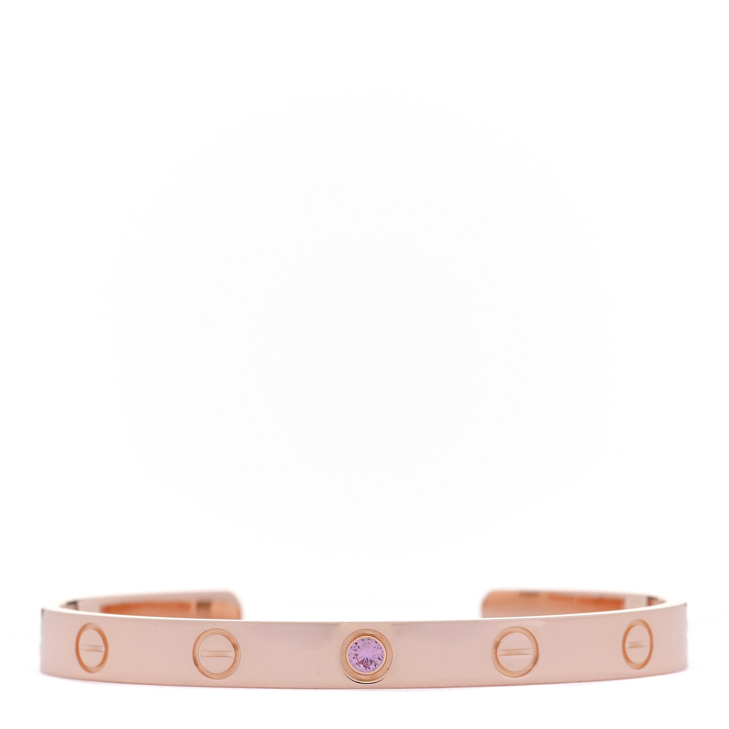 Cartier 18K Pink Gold Pink Sapphire LOVE Cuff Bracelet 16 1 of 4
