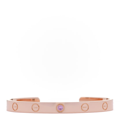 Cartier 18K Pink Gold Pink Sapphire LOVE Cuff Bracelet 16 1 of 4