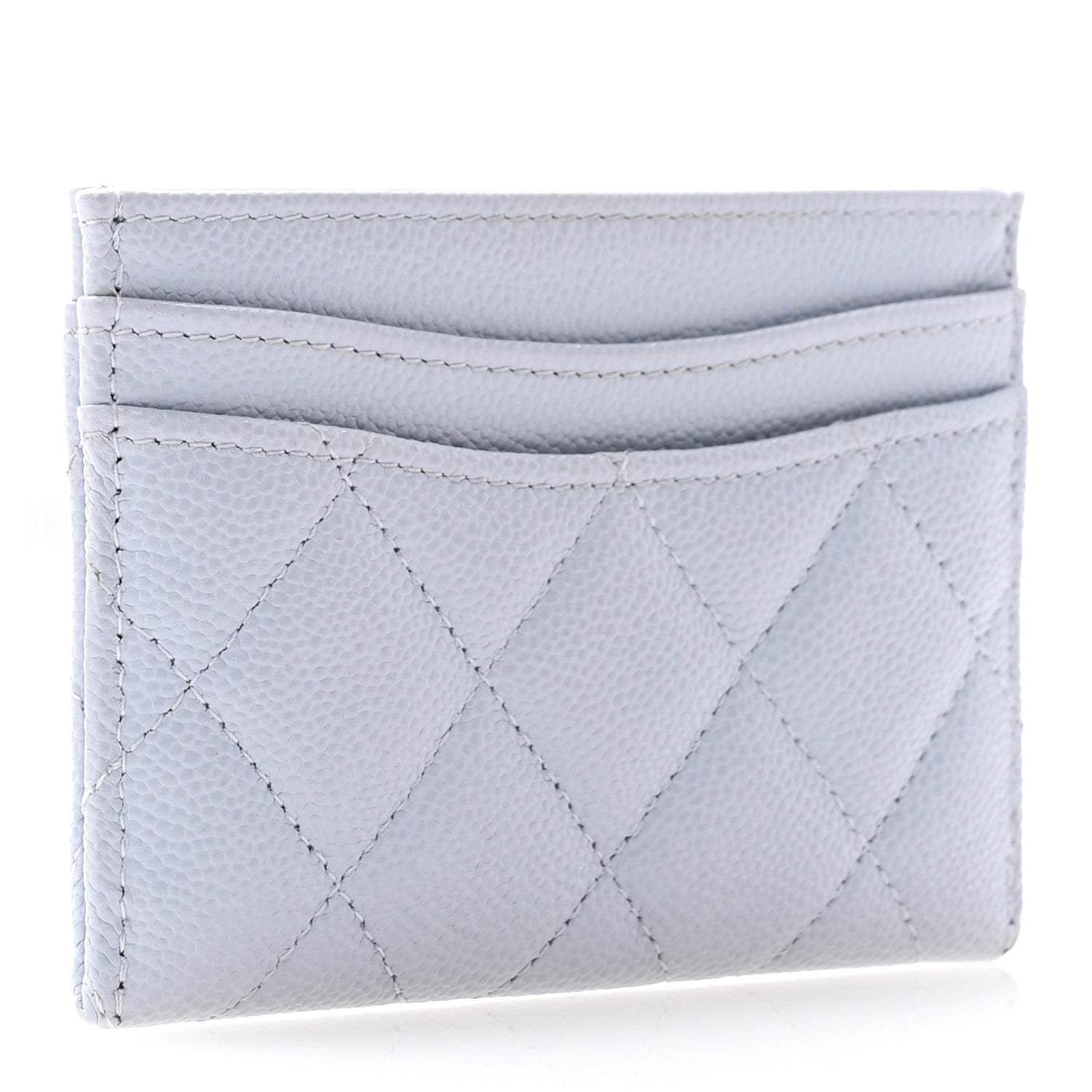Chanel Caviar Quilted Card Holder Light Grey 3 of 9