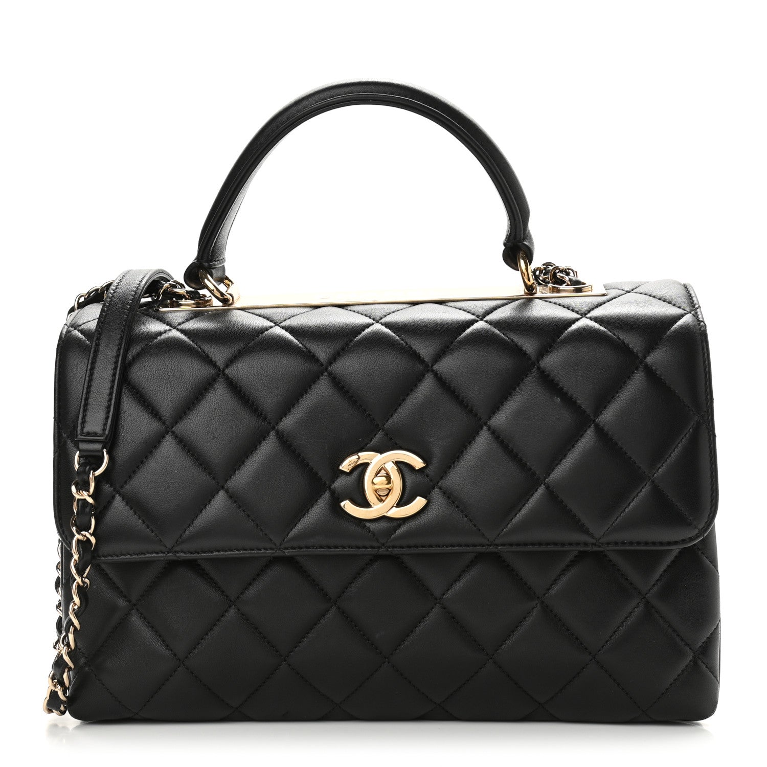 Chanel Lambskin Quilted Medium Trendy CC Flap Dual Handle Bag Black 1 of 15