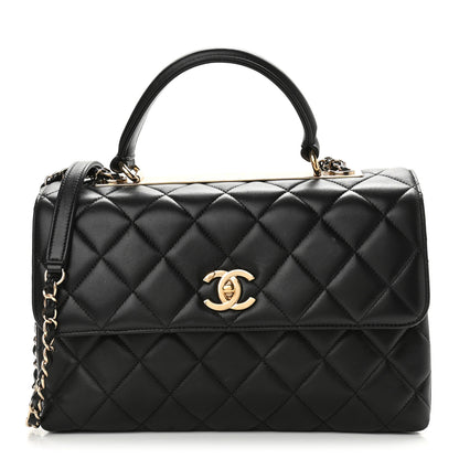 Chanel Lambskin Quilted Medium Trendy CC Flap Dual Handle Bag Black 1 of 15