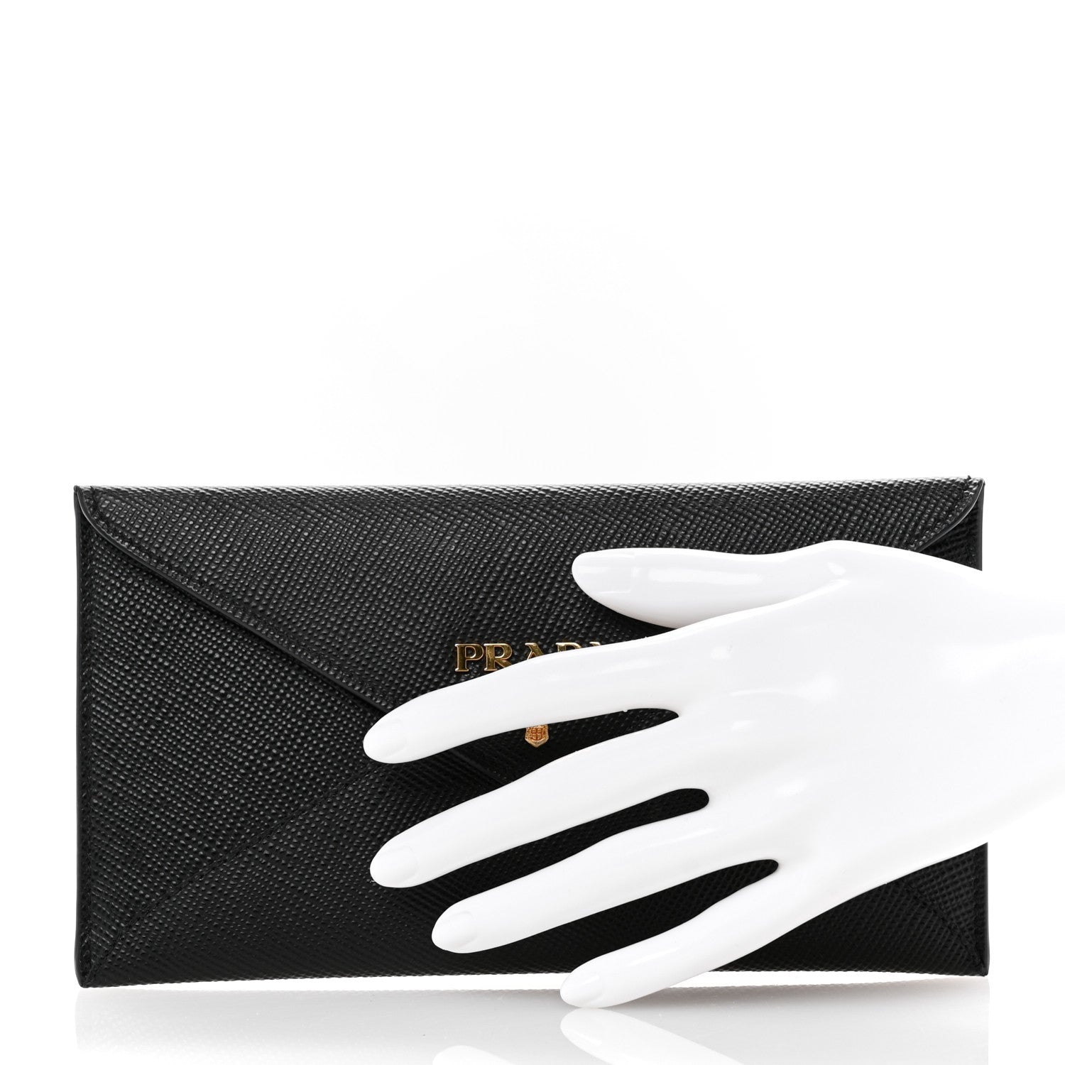 Prada Vitello Move Envelope Wallet Black 2 of 9