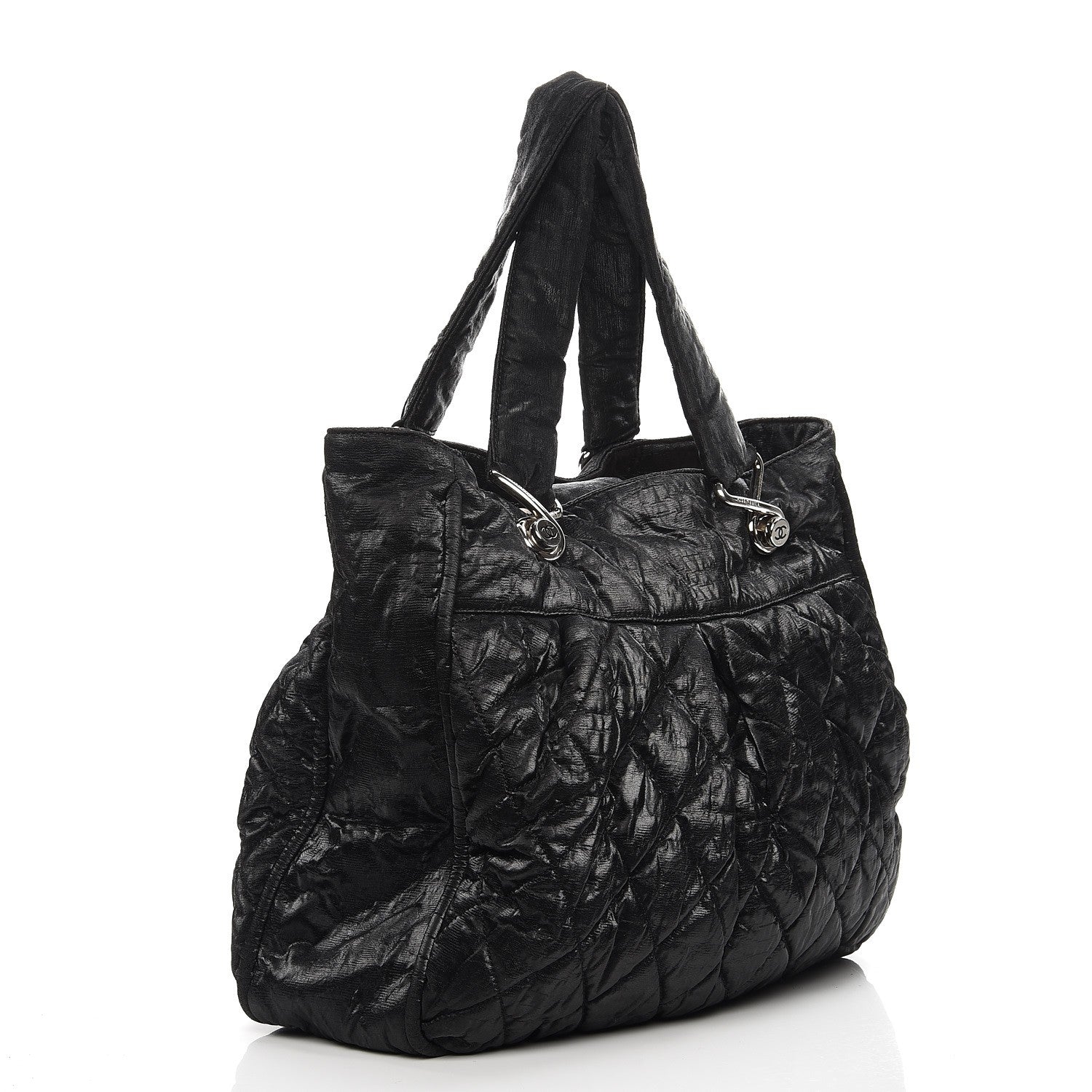 Chanel Crinkled Coated Canvas Le Marais Large Tote Black 3 of 8