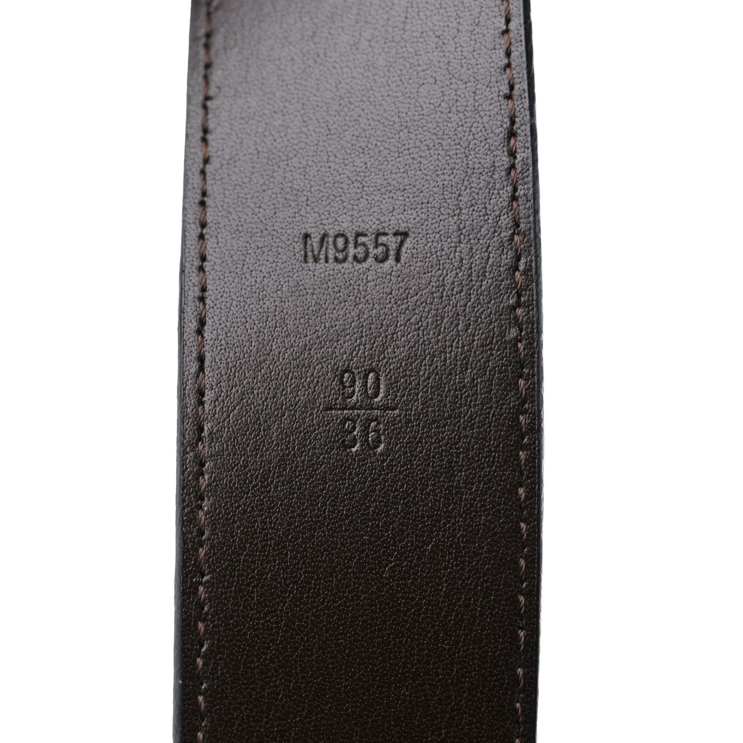 Louis Vuitton Suede Calfskin Mini Damier Belt 90/36 Moka 3 of 6