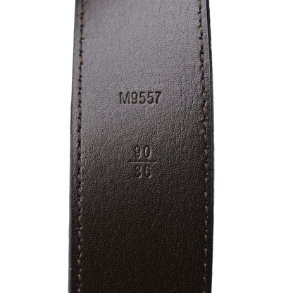 Louis Vuitton Suede Calfskin Mini Damier Belt 90/36 Moka 3 of 6