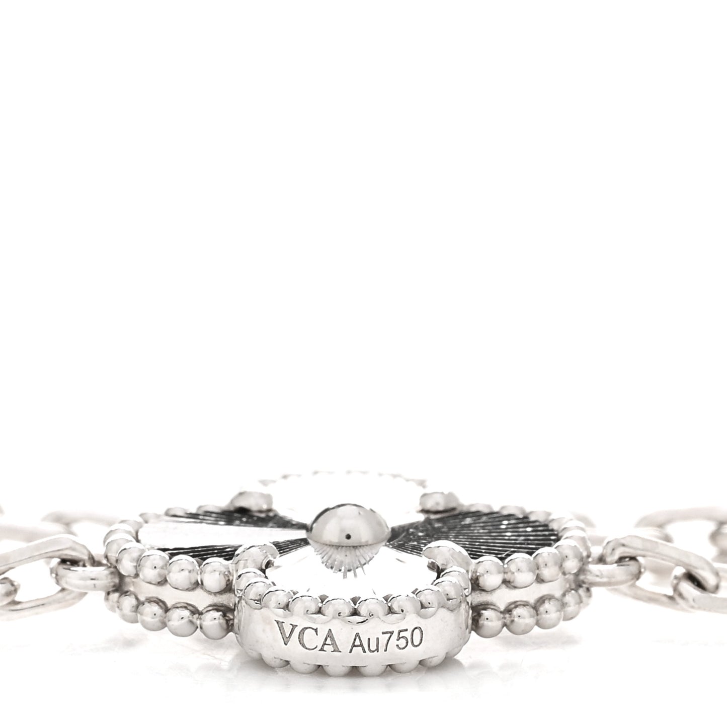 18K White Gold 20 Motifs Guilloche Vintage Alhambra Necklace