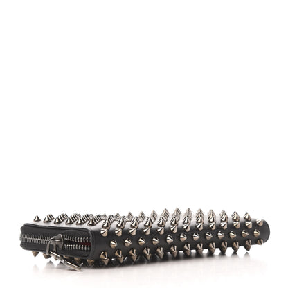 Christian Louboutin Calfskin Panettone Spiked Zip Around Wallet Black 4 of 7