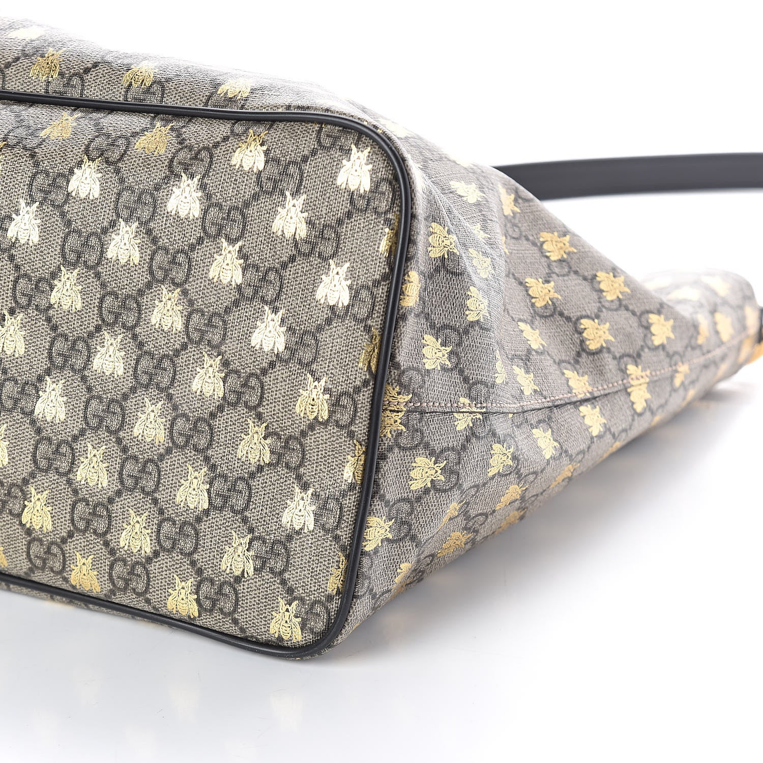 Gucci Soft GG Supreme Monogram Bees Medium Crossbody Tote Beige Oro Black 10 of 10