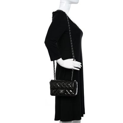 Chanel Striated Patent Quilted Mini Rectangular Flap Black 2 of 10