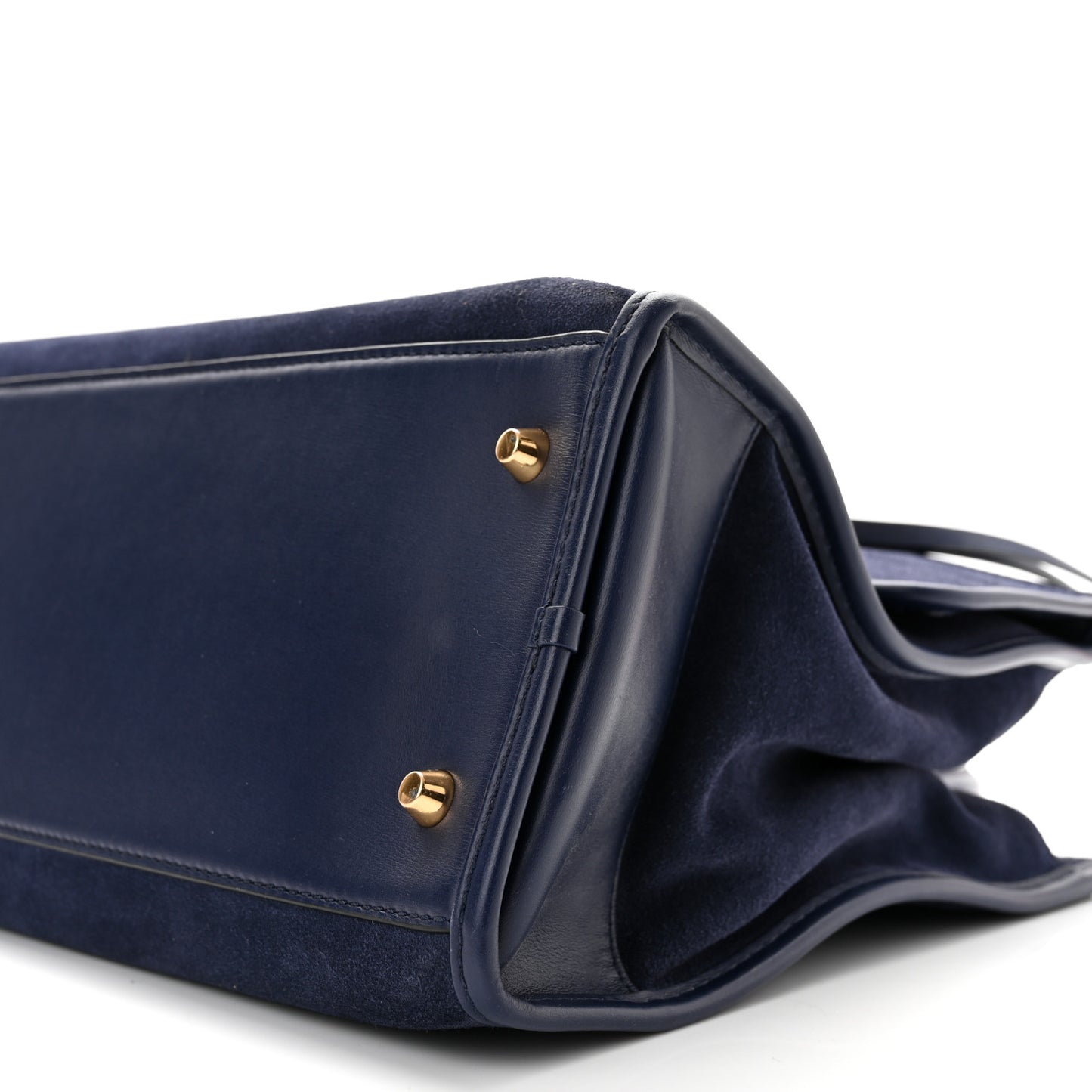 Suede Madison Tote Weekender Bag Midnight Blue