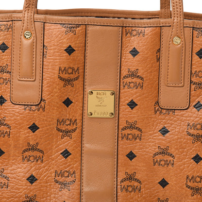 MCM Visetos Medium Liz Reversible Shopper Tote Cognac 10 of 15