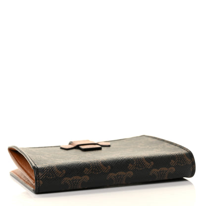 Celine Canvas Triomphe Medium Strap Wallet Tan 4 of 9