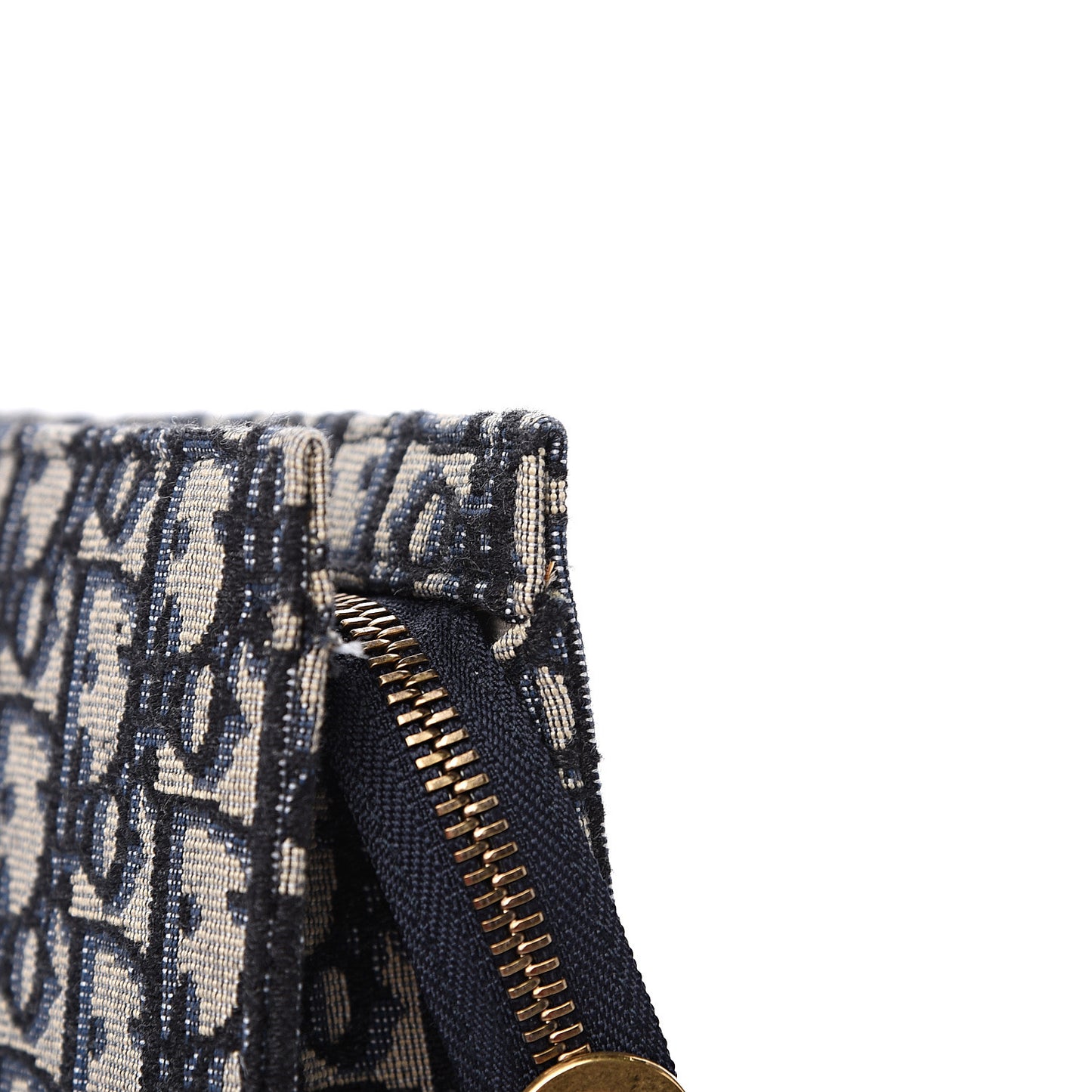 Oblique Zipped Pouch Clutch Blue