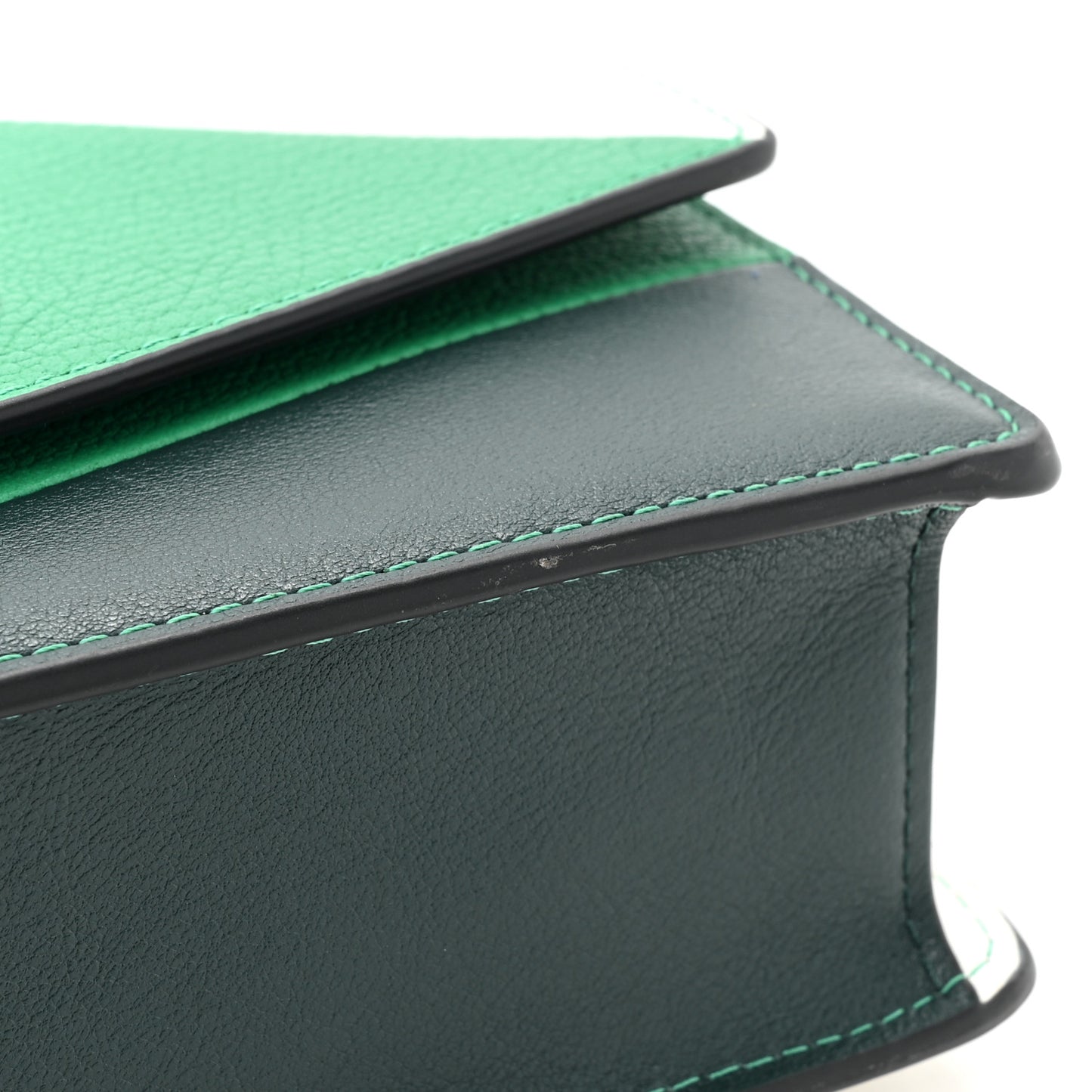 Small Classic Grain Small Colorblock Darley Clutch Lawn White