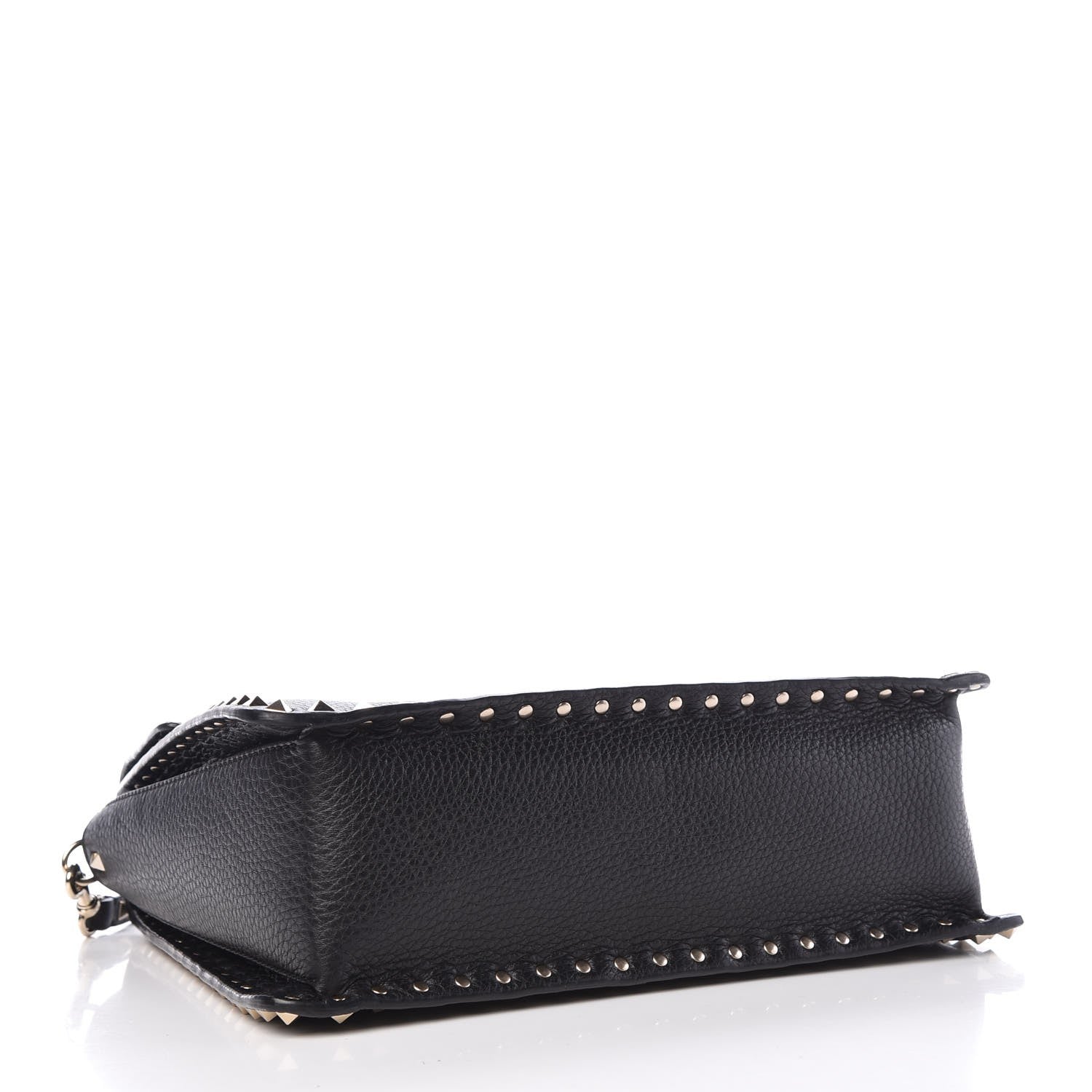 Valentino Garavani Grained Calfskin Rockstud Top Handle Flap Shoulder Bag Black 5 of 8