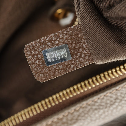 Chloe Calfskin Large Marcie Satchel Brown Seed 8 of 8