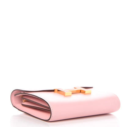 Hermes Tadelakt Lizard Constance Short Wallet Rose Sakura Bougainvillea 5 of 15