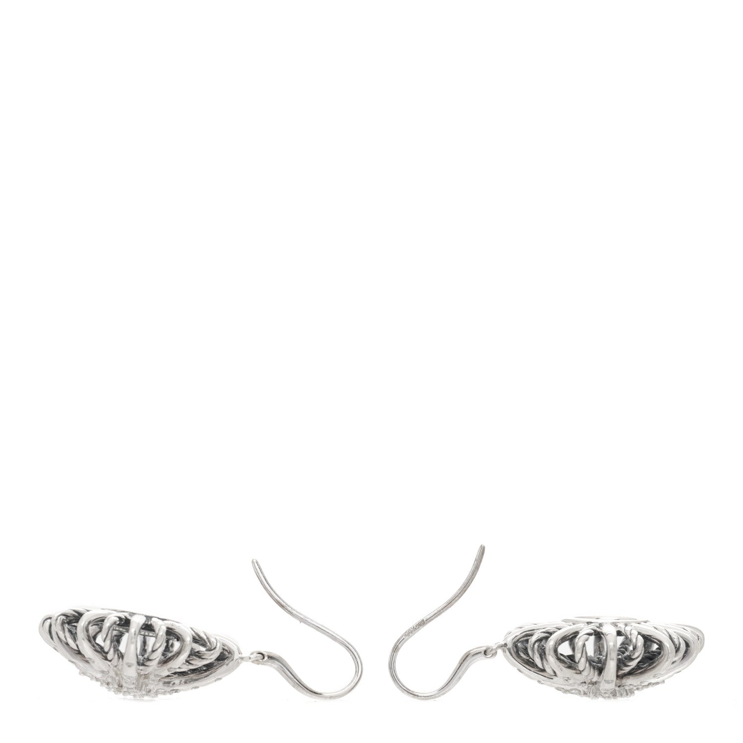 David Yurman Sterling Silver Diamond 22mm Starburst Drop Earrings 3 of 4