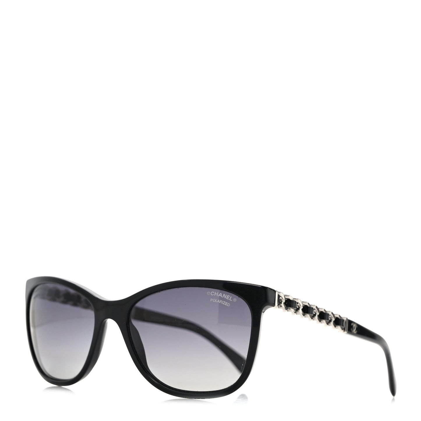 Cat Eye Chain Polarized Sunglasses 5260-Q Black