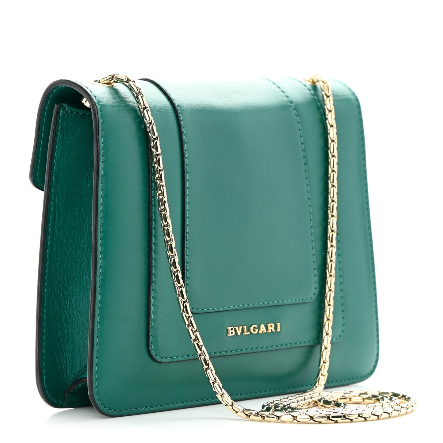 Calfskin Small Serpenti Forever Snake Strap Crossbody Bag Emerald Green