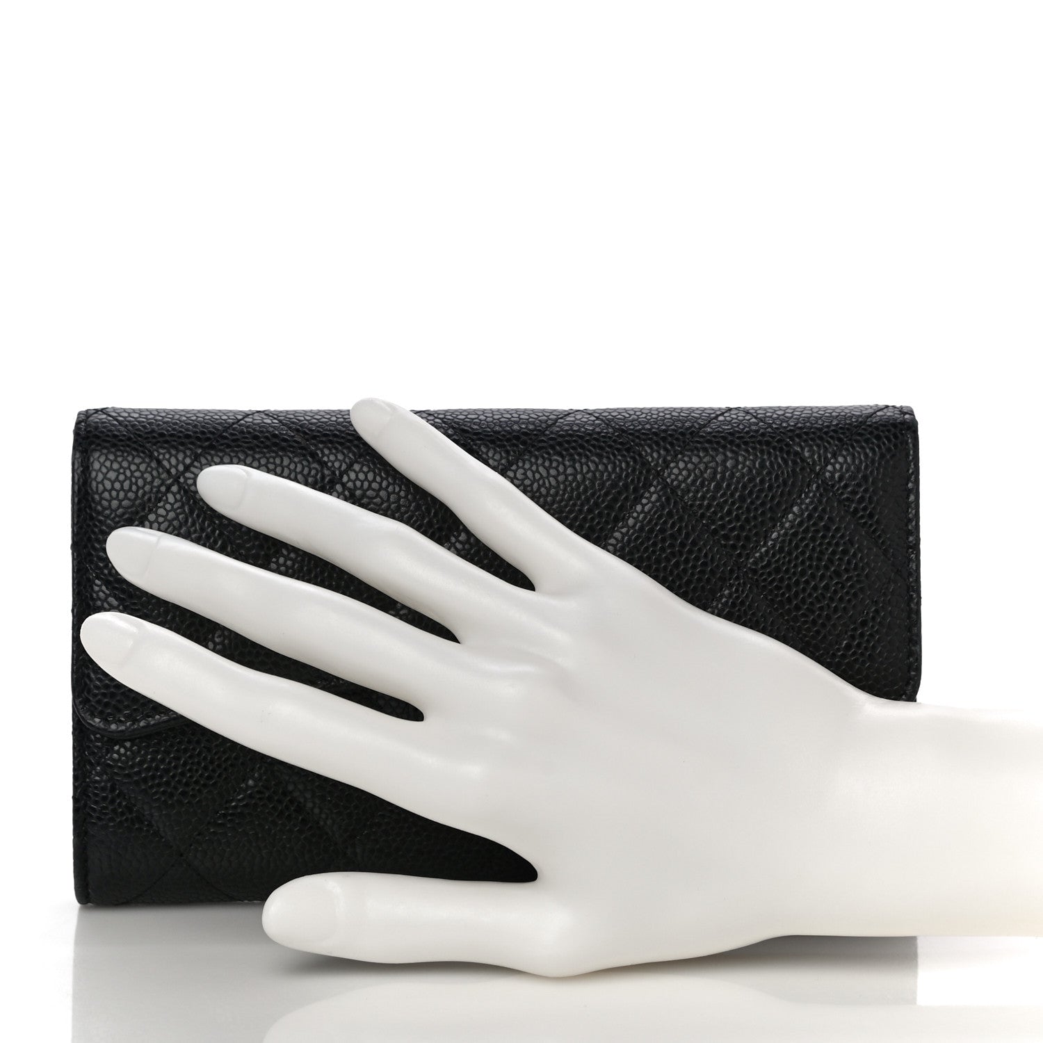 Chanel Caviar Quilted Large Flap Wallet Black 2 of 13
