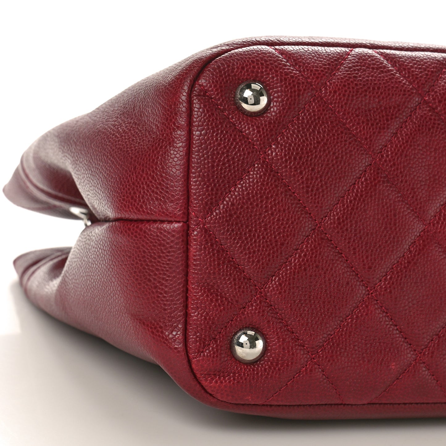Caviar Quilted Large Timeless CC Soft Tote Dark Red