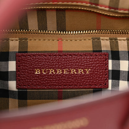 Burberry Derby Calfskin House Check Small Banner Tote Russet Red 6 of 13