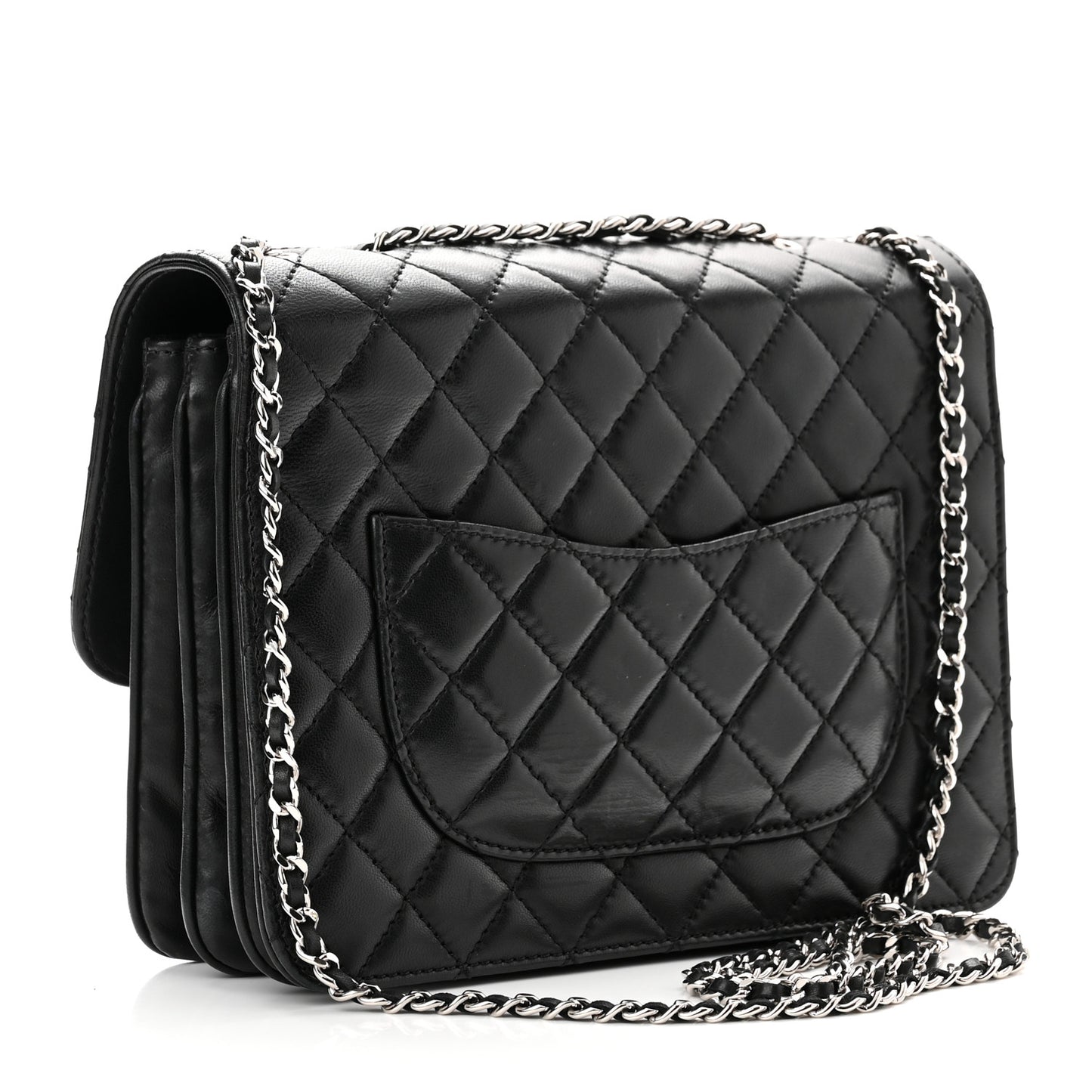 Lambskin Quilted Flap Black