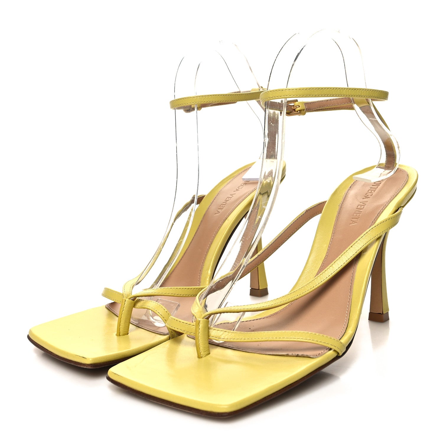 Bottega Veneta Lambskin Stretch Multi Strap 90mm Sandals 40 Pear 3 of 10