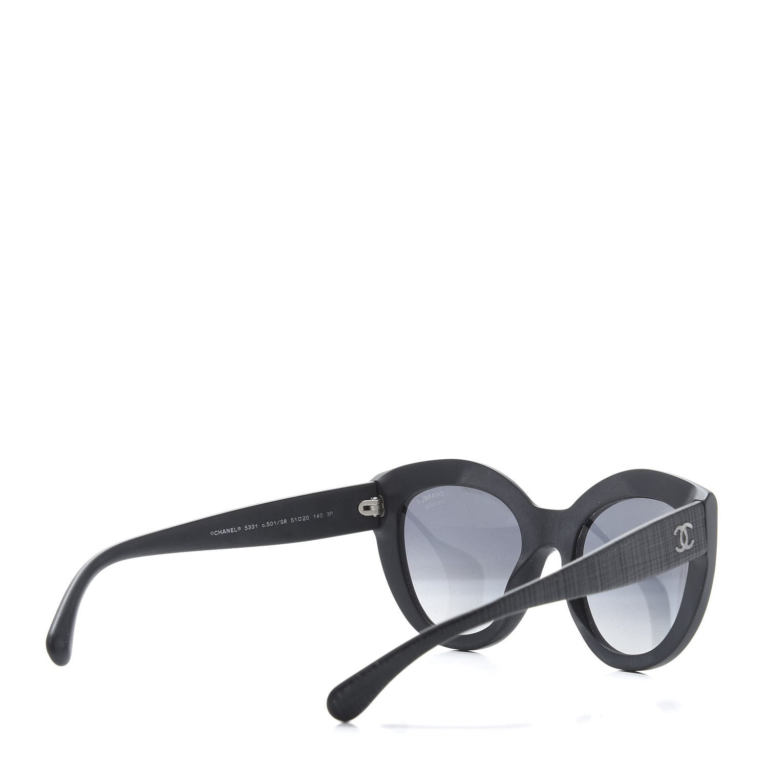Chanel Acetate Polarized Butterfly Signature Sunglasses 5331 Black 4 of 8
